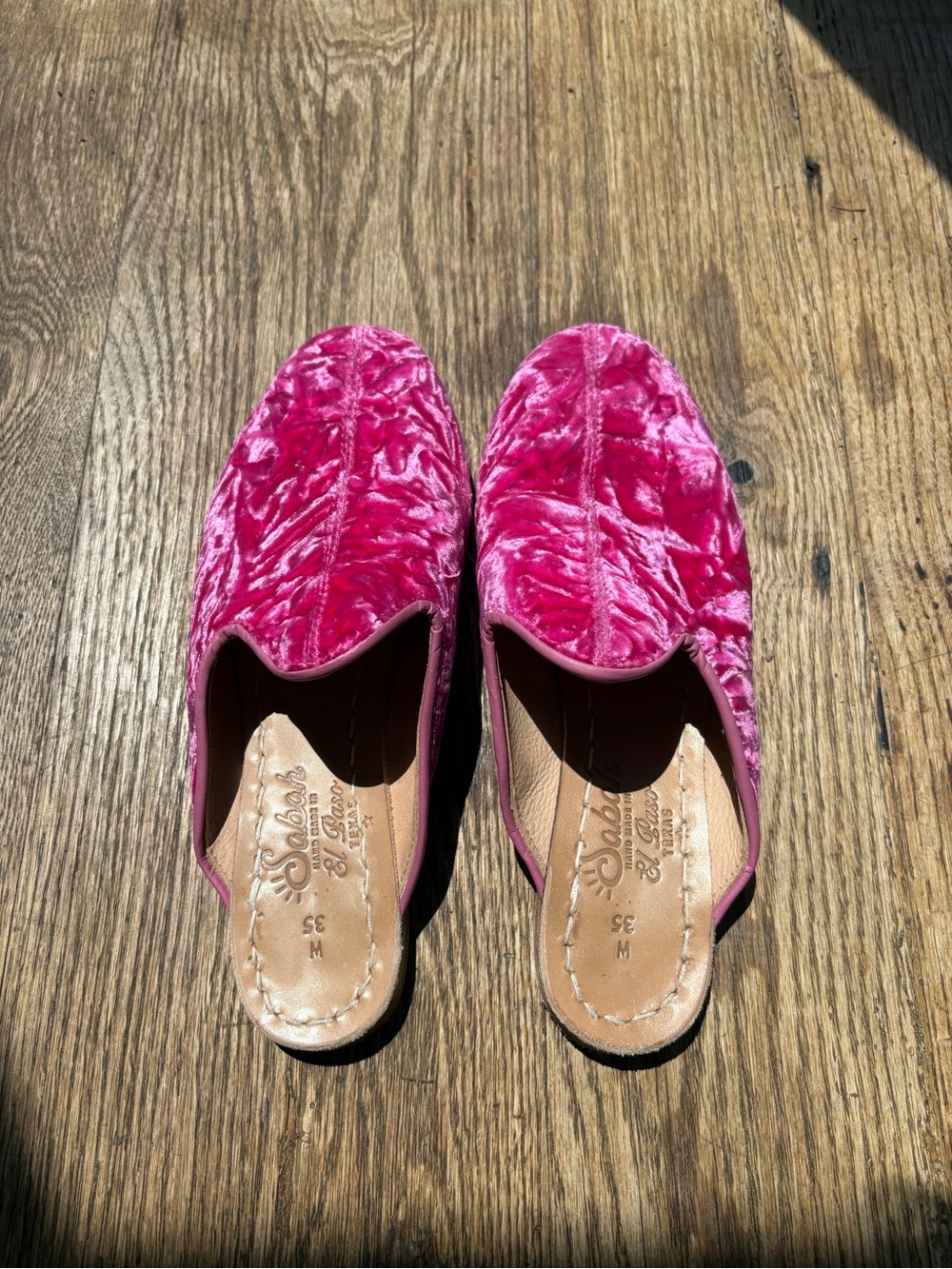 Sabah Azalea Crushed Velvet Babas | Size 35 | Hot Pink | Worn once outside